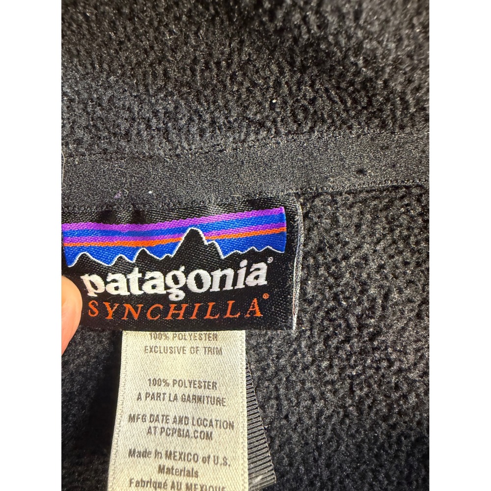 Patagonia Synchilla Fleece Vest Mens XXL Black Full Zip Jacket Pockets